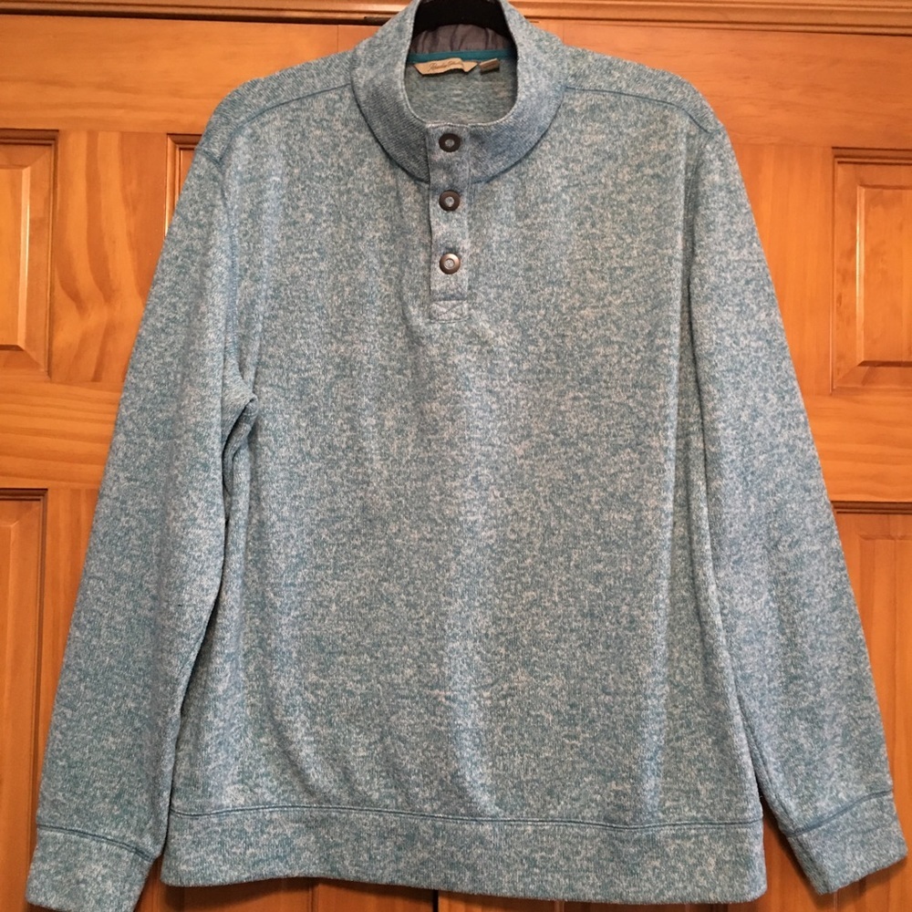 Paradise Collection 1/4 Snap Aqua Blue Pullover